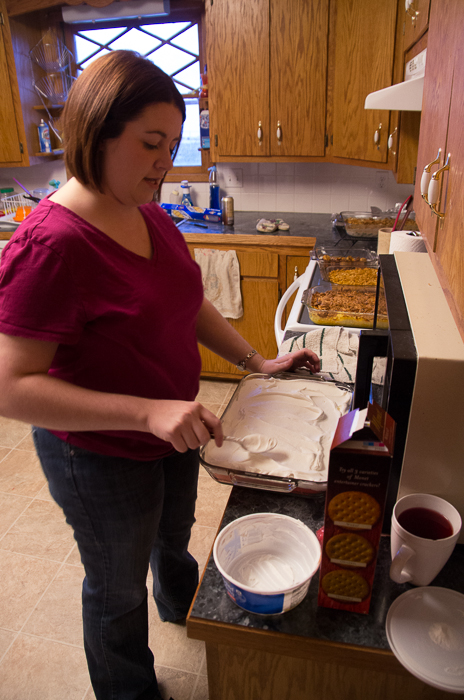 Laura made a great cake, and then we didn't have time to eat it before church!