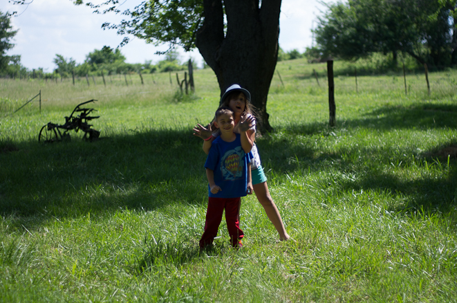 Delilah and Bryce helping me figure the best spot for the group photo