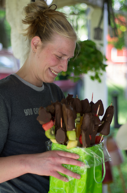 Jennifer and Delilah hand-dipped fruit and arranged them for my gift!