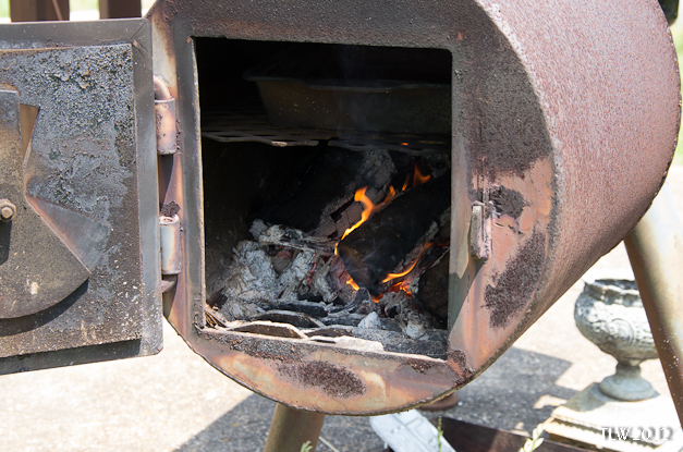 The fire.