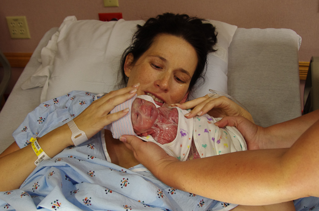 Jessica got to see her again briefly before they took her to the NICU.